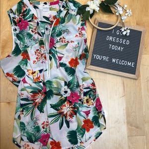 Floral sleeveless shirt